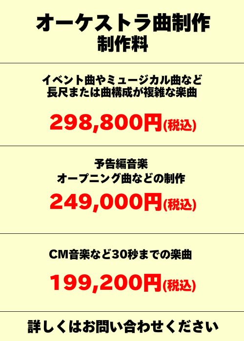 オーケストラ曲制作料金